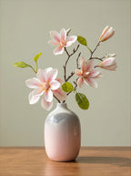 Arrangement floral artificiel Magnolia Jaune Vintage avec Vase