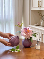 Ethereal Lavender Peony Onion Vase Faux Floral Arrangement