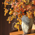 Composition florale fausse Bouquet fortune terre cuite chaude