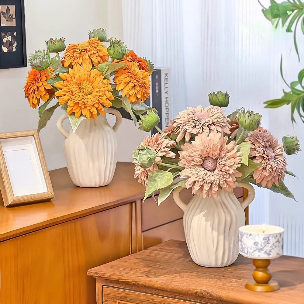 Vintage flauschige Sonnenblume Kunstblumenarrangement