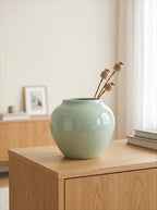 Artisan Light-Celadon Porcelain Vase