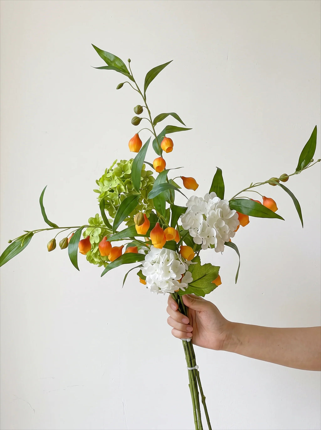 Serene Chinoiserie Sandersonia Lily Elegant Artificial Floral Arrangement