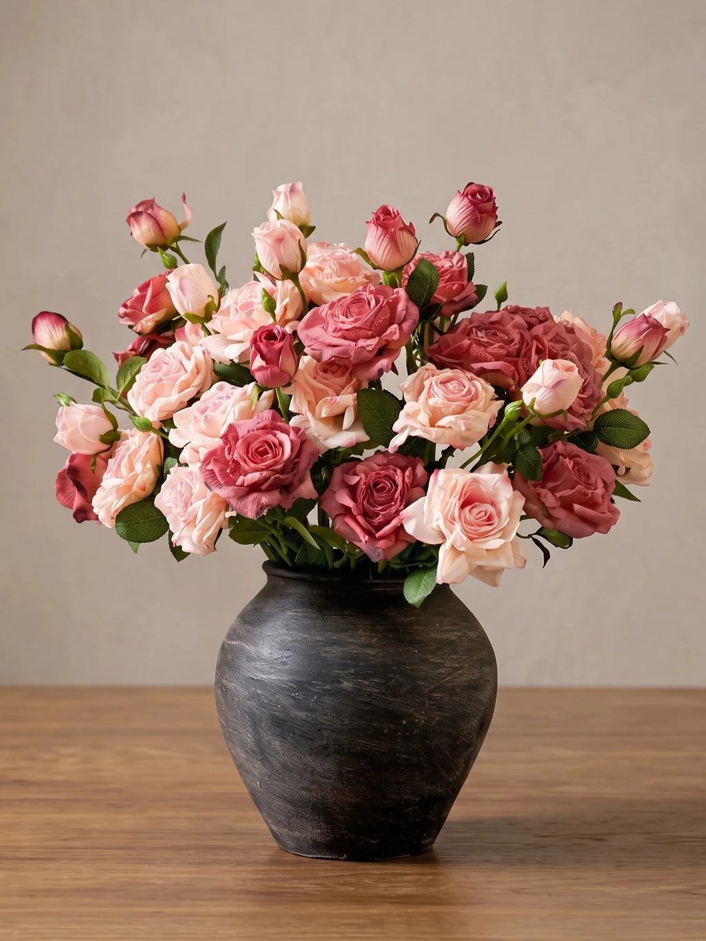 Vintage Mauve & Fuchsia-Edged Rose Bouquet