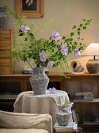 Wabi-Sabi Textured Charcoal Ceramic Artisanal Vase