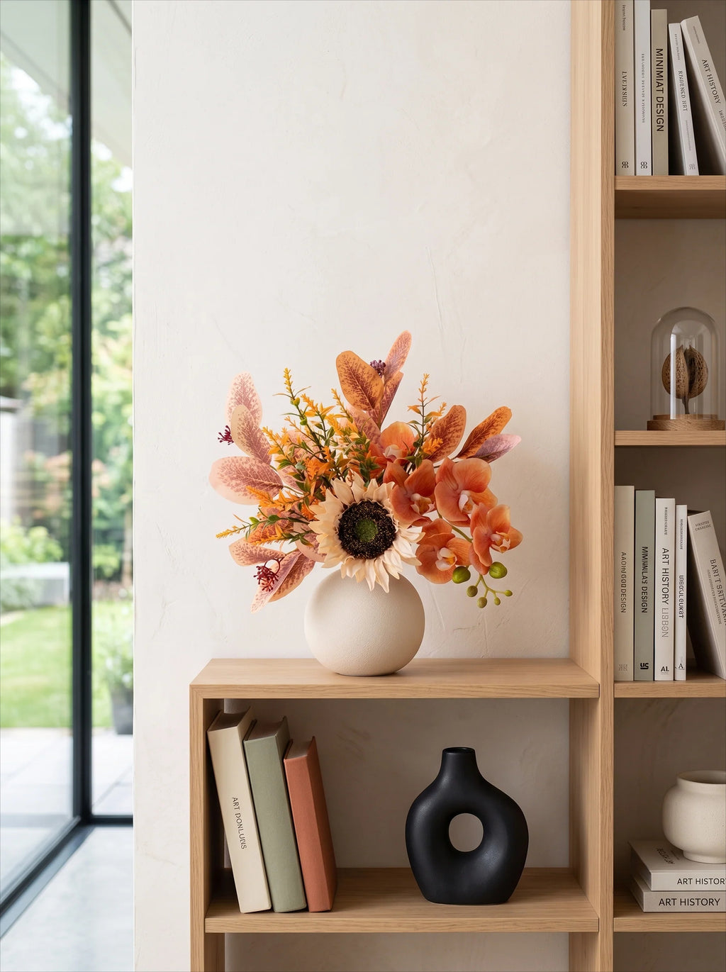 Faux Autumn Arrangement - Sunflower & Autumn Blooms