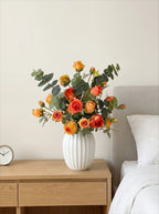 Luxury Burnt Orange Rose Modern Artificial Floral Arrangement