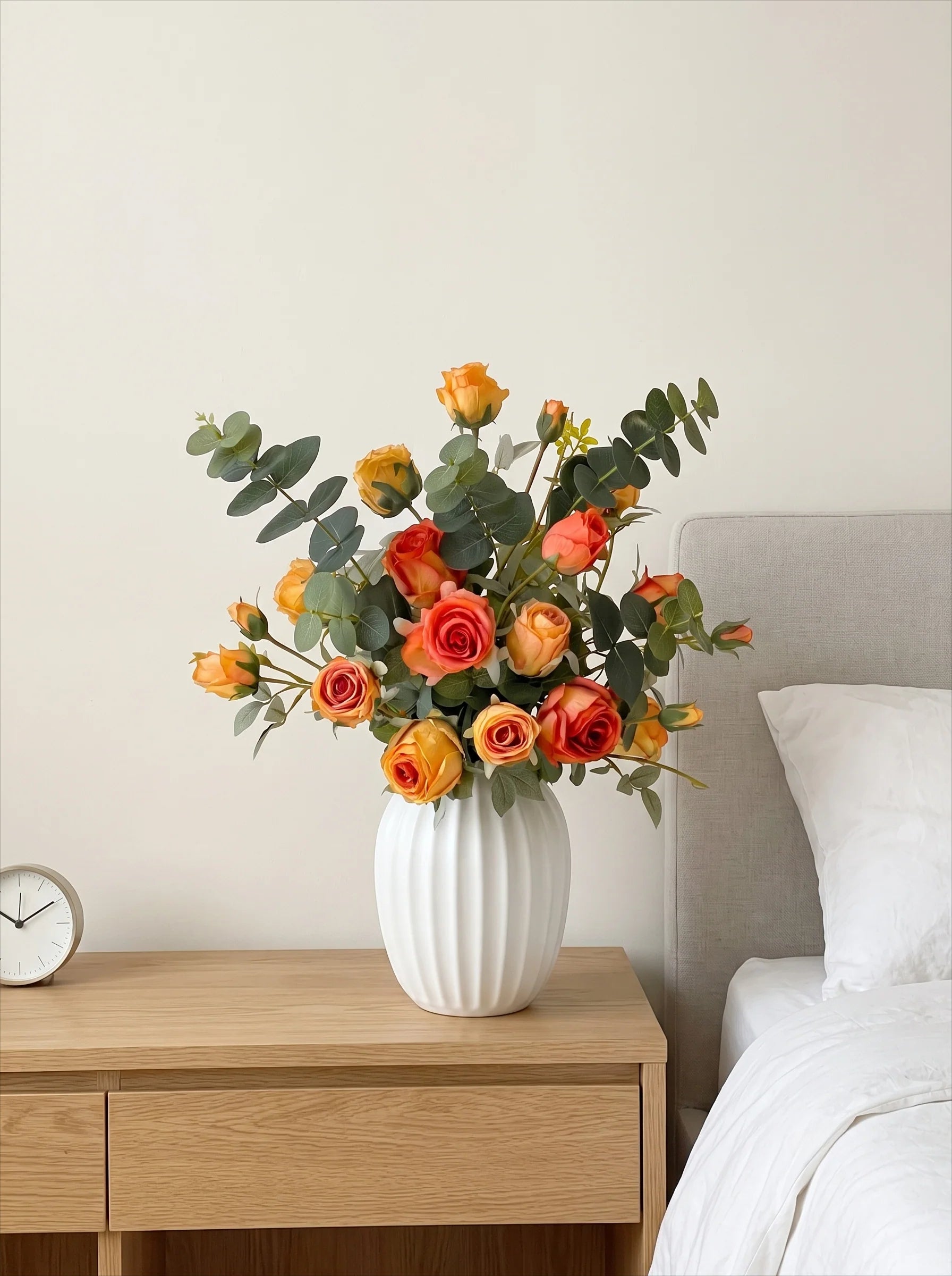 Luxury Burnt Orange Rose Modern Artificial Floral Arrangement