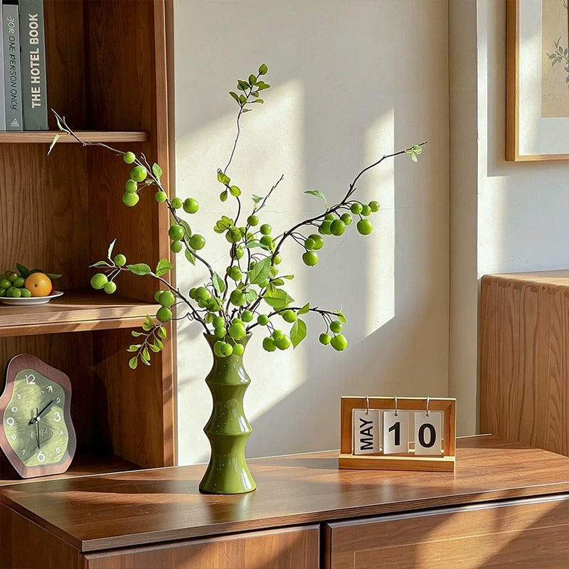 Luxury Oriental Zen Green Berry Artificial Floral Arrangement