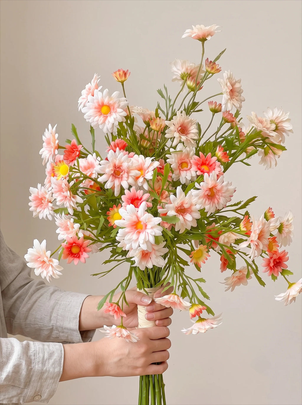 Vintage Wiesen-Gänseblümchen-Cluster Kunstblumenarrangement