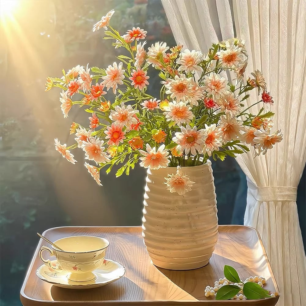 Composition florale fausse Bouquet marguerite prairie vintage