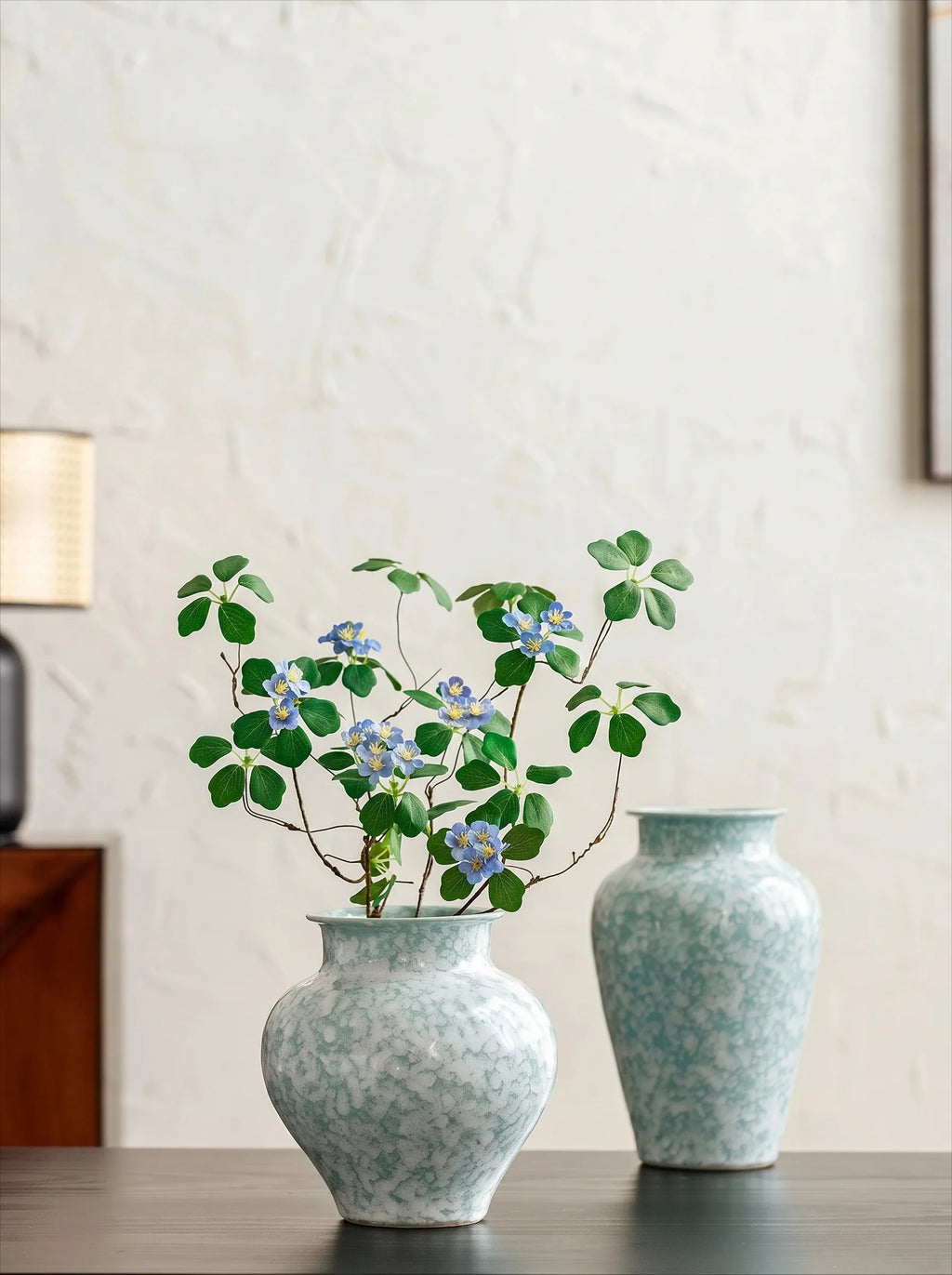 Modern Mint Snowflake Glaze Ceramic Vase