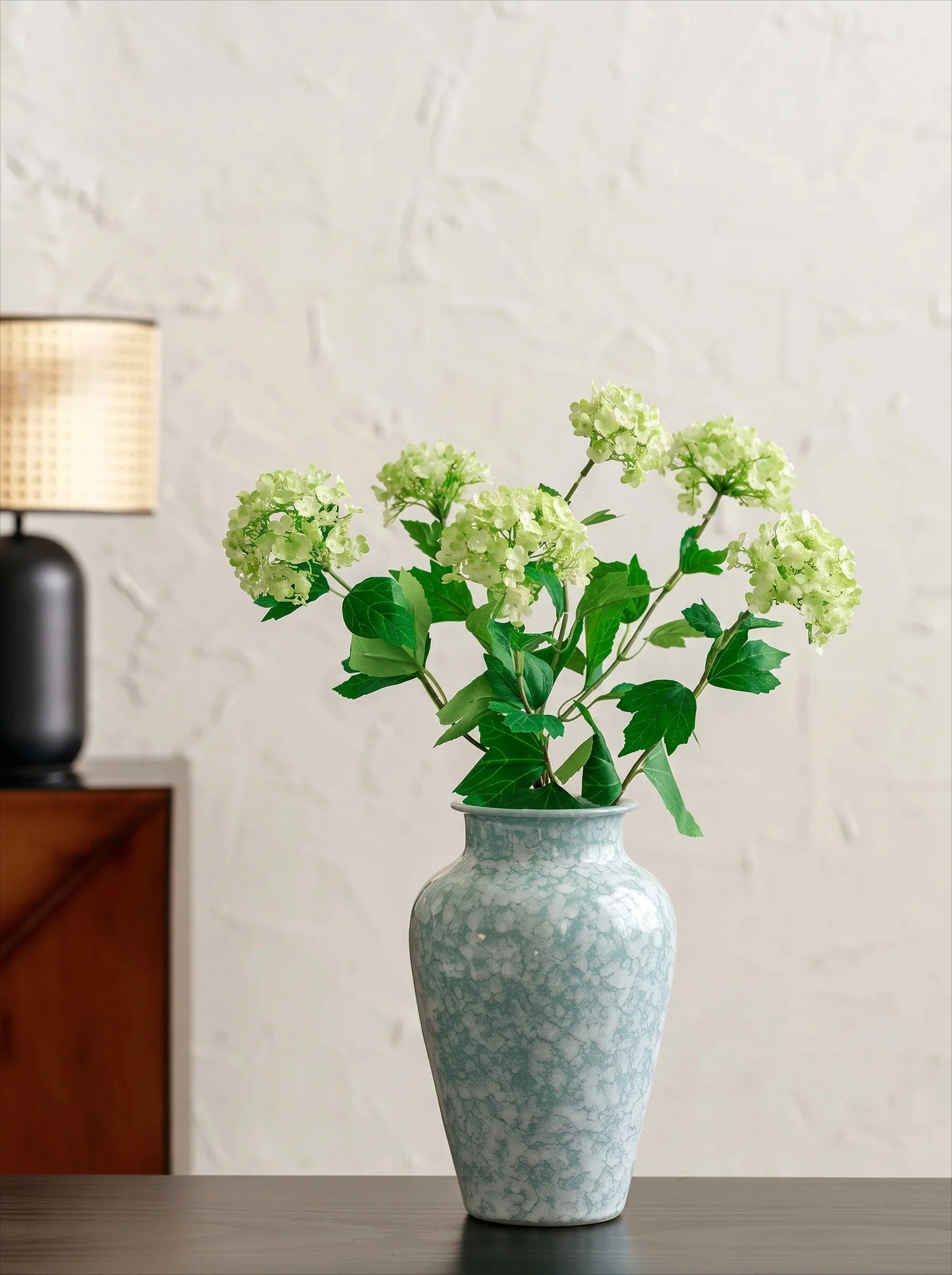 Modern Mint Snowflake Glaze Ceramic Vase