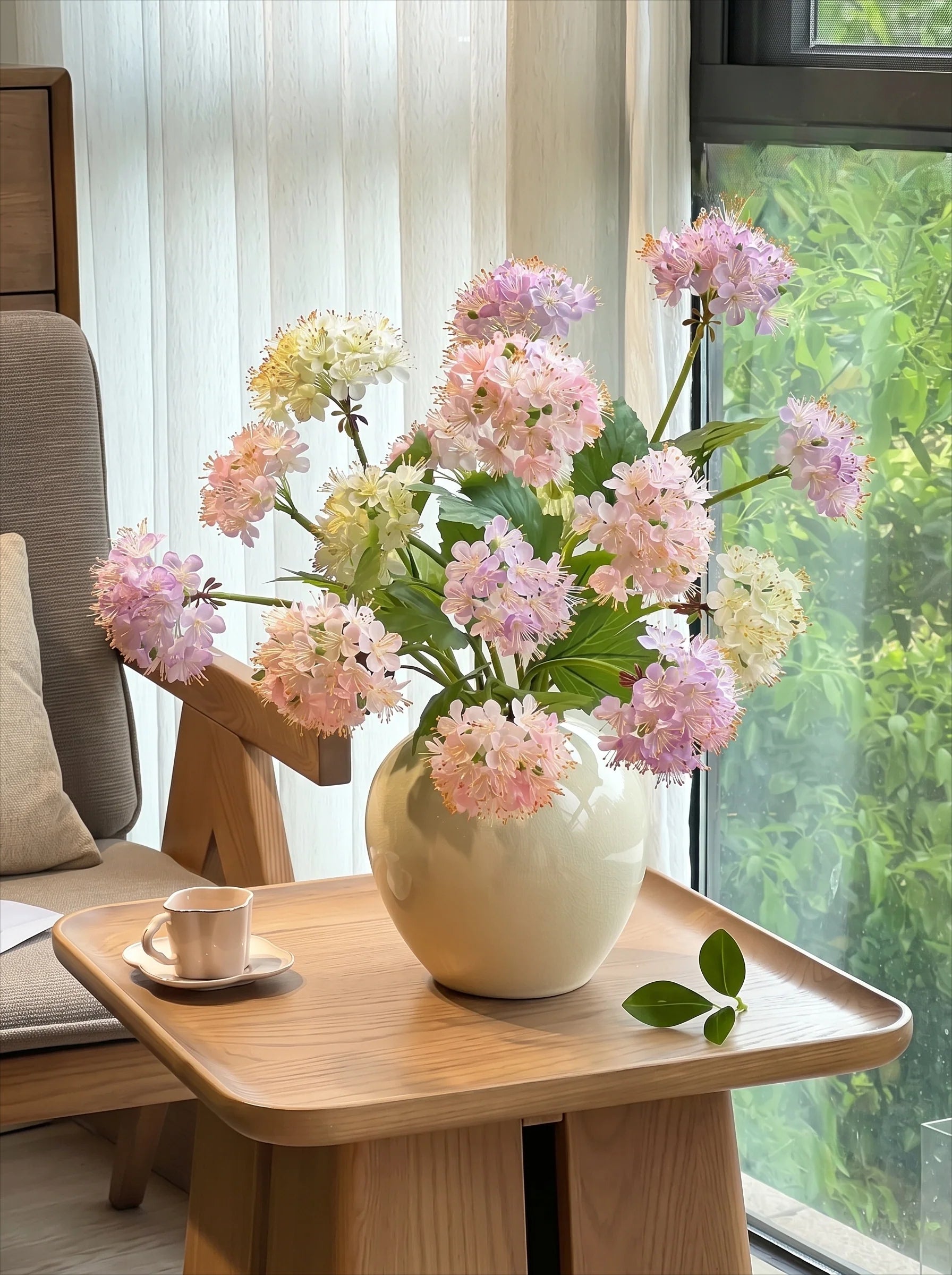 Pastel Whisper Hydrangea Faux Floral Bouquet