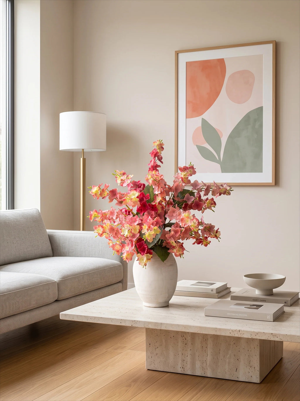 Künstliches Blumenarrangement Blush Hortensie Opulenz