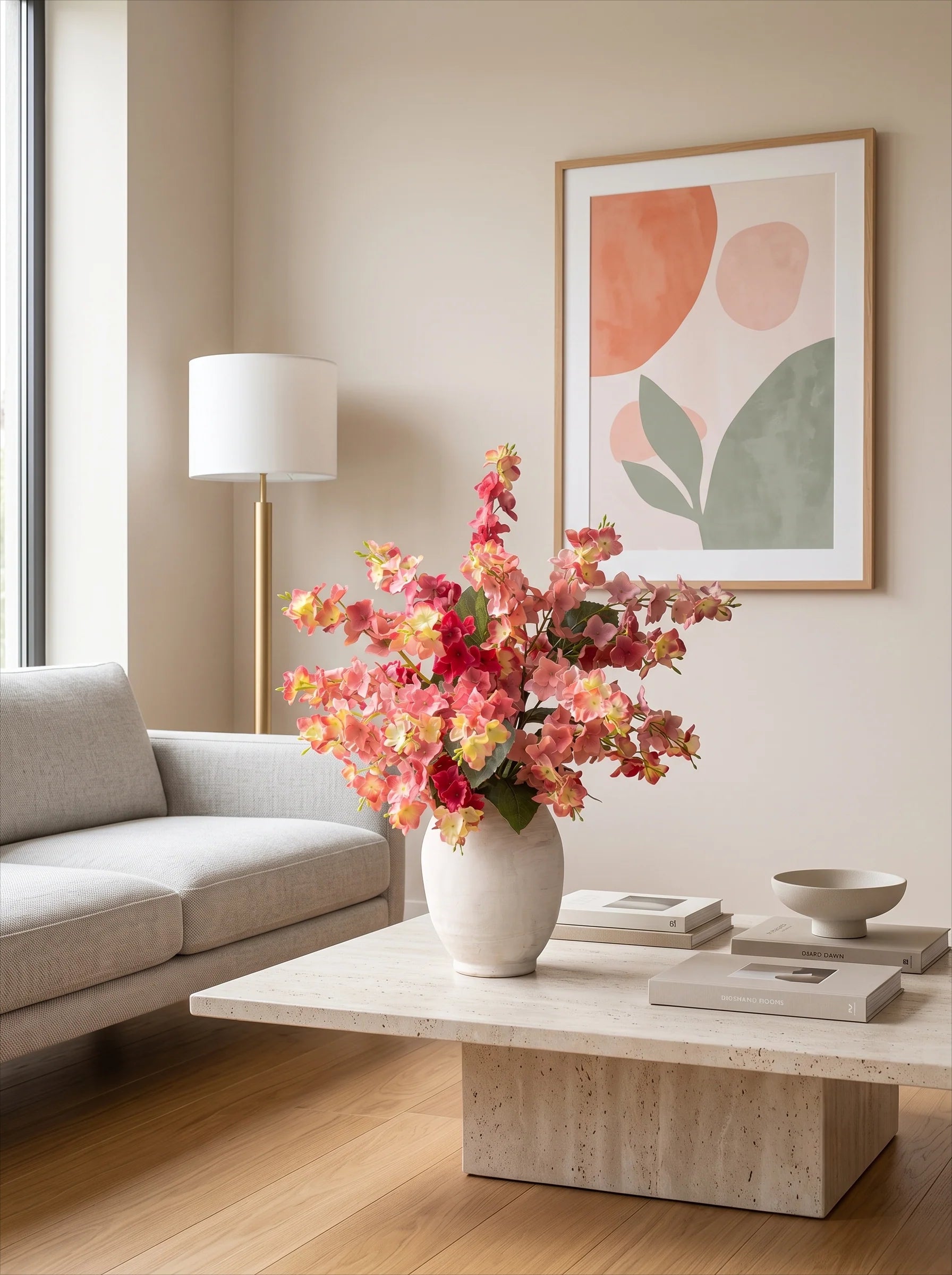 Künstliches Blumenarrangement Blush Hortensie Opulenz
