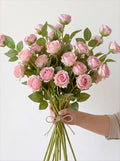 Blush Bubble Rose Cluster Faux Floral Arrangement