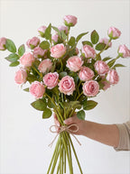 Blush Bubble Rose Cluster Faux Floral Arrangement