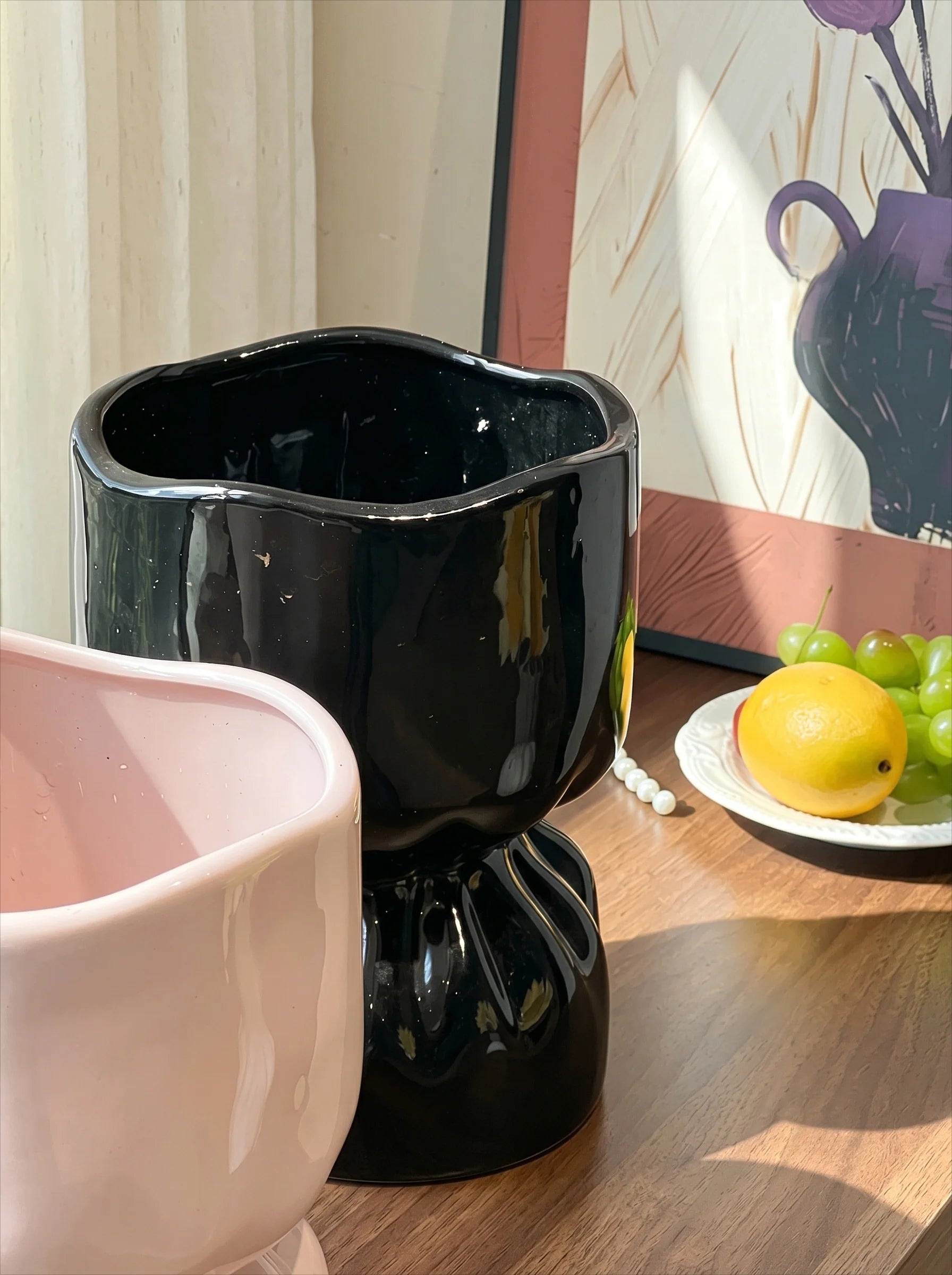 Moderner Künstlerischer Faltkeramik-Taschenvase  