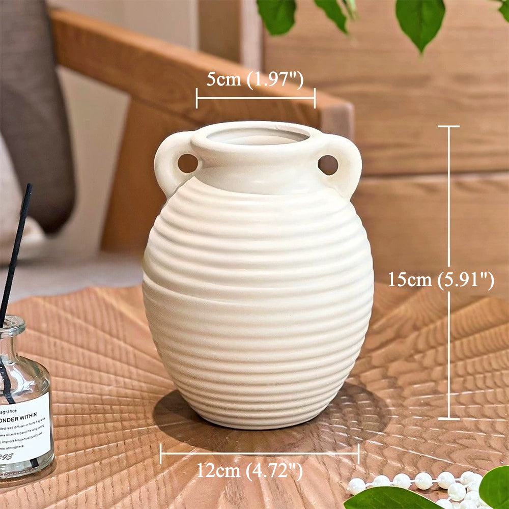 Creamy Ripple Texture Duo Ear Vase