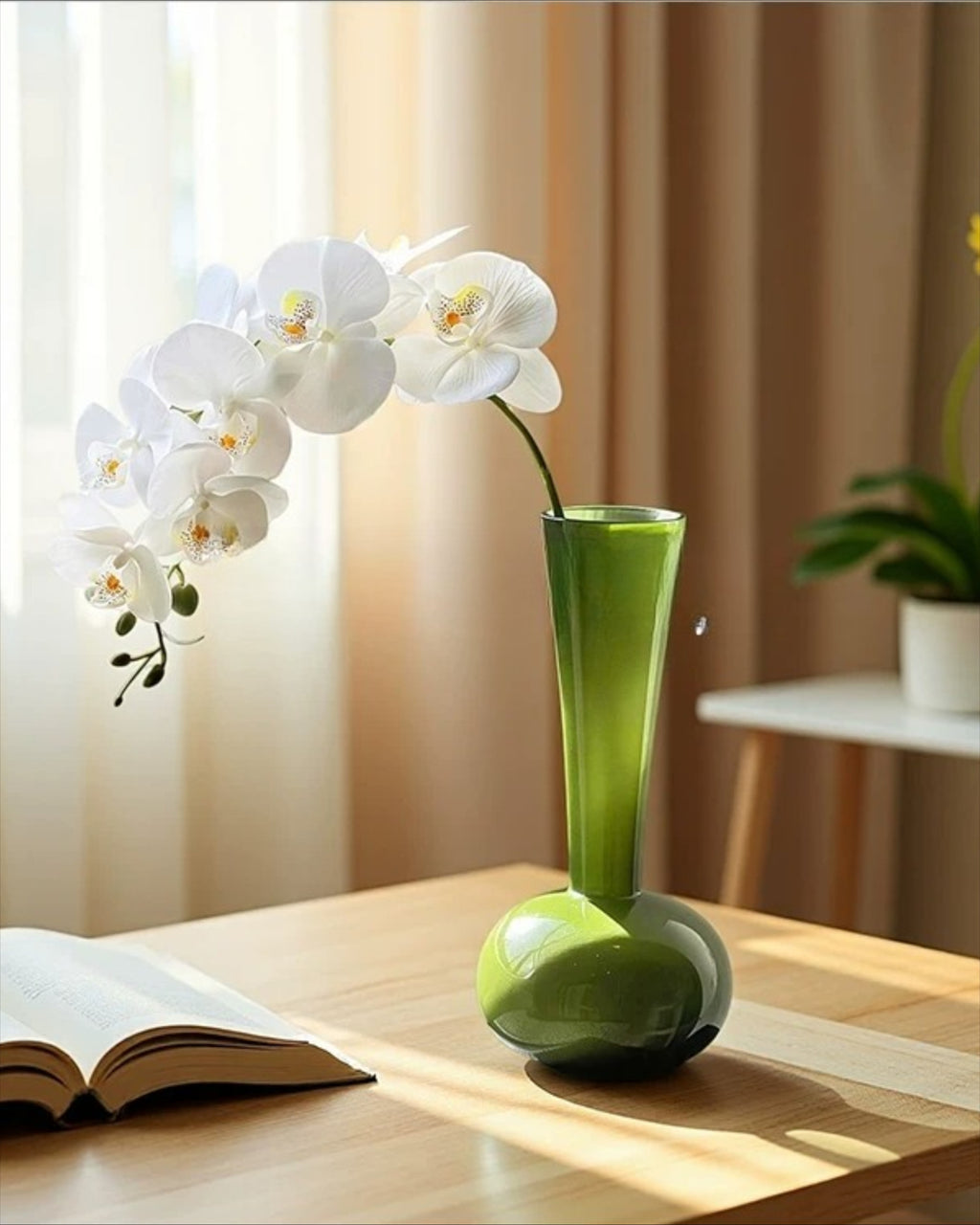 Tige d'orchidée Phalaenopsis blanche élégante fausse