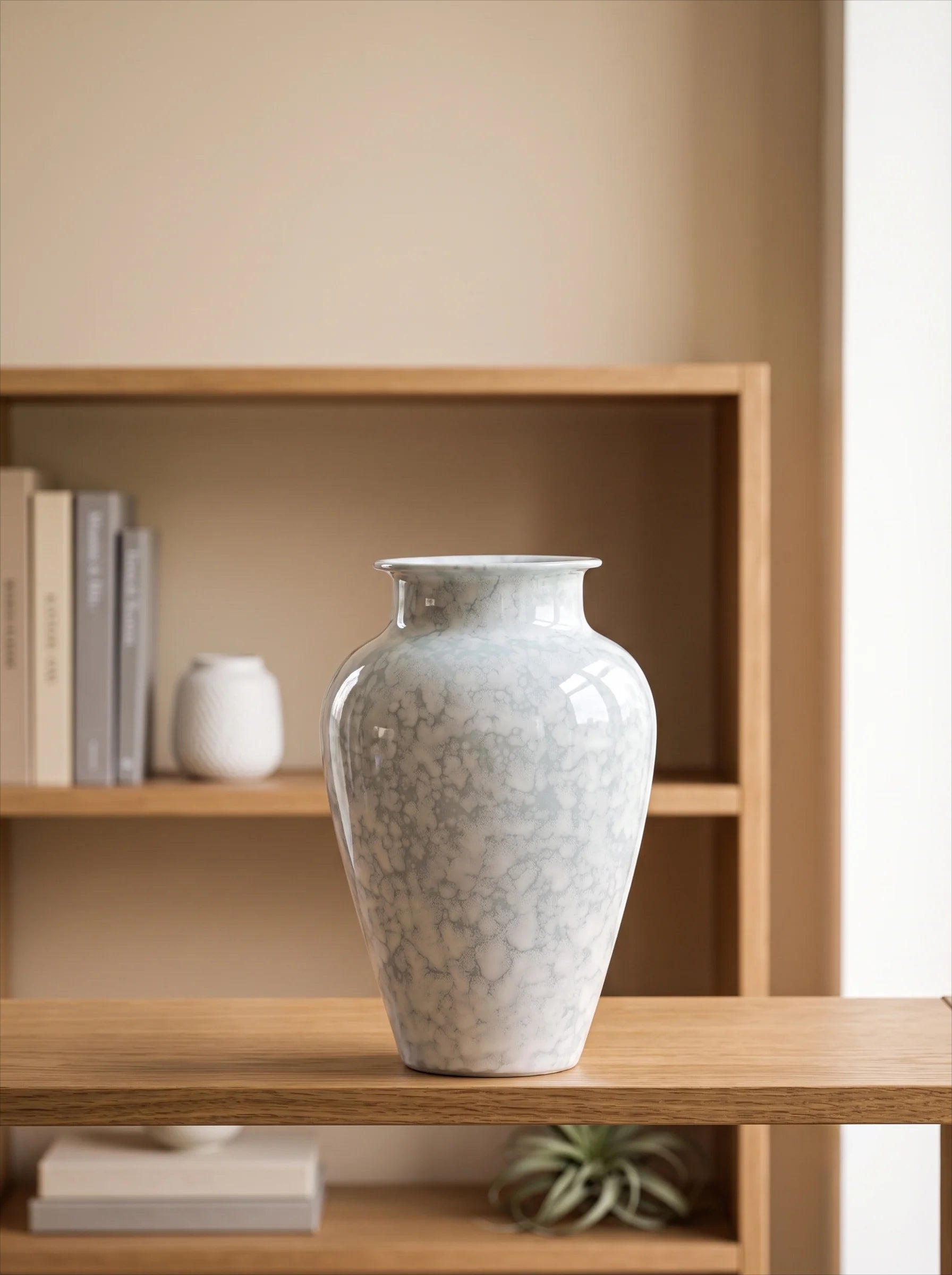 Modern Ice Blue Snowflake Glaze Ceramic Vase