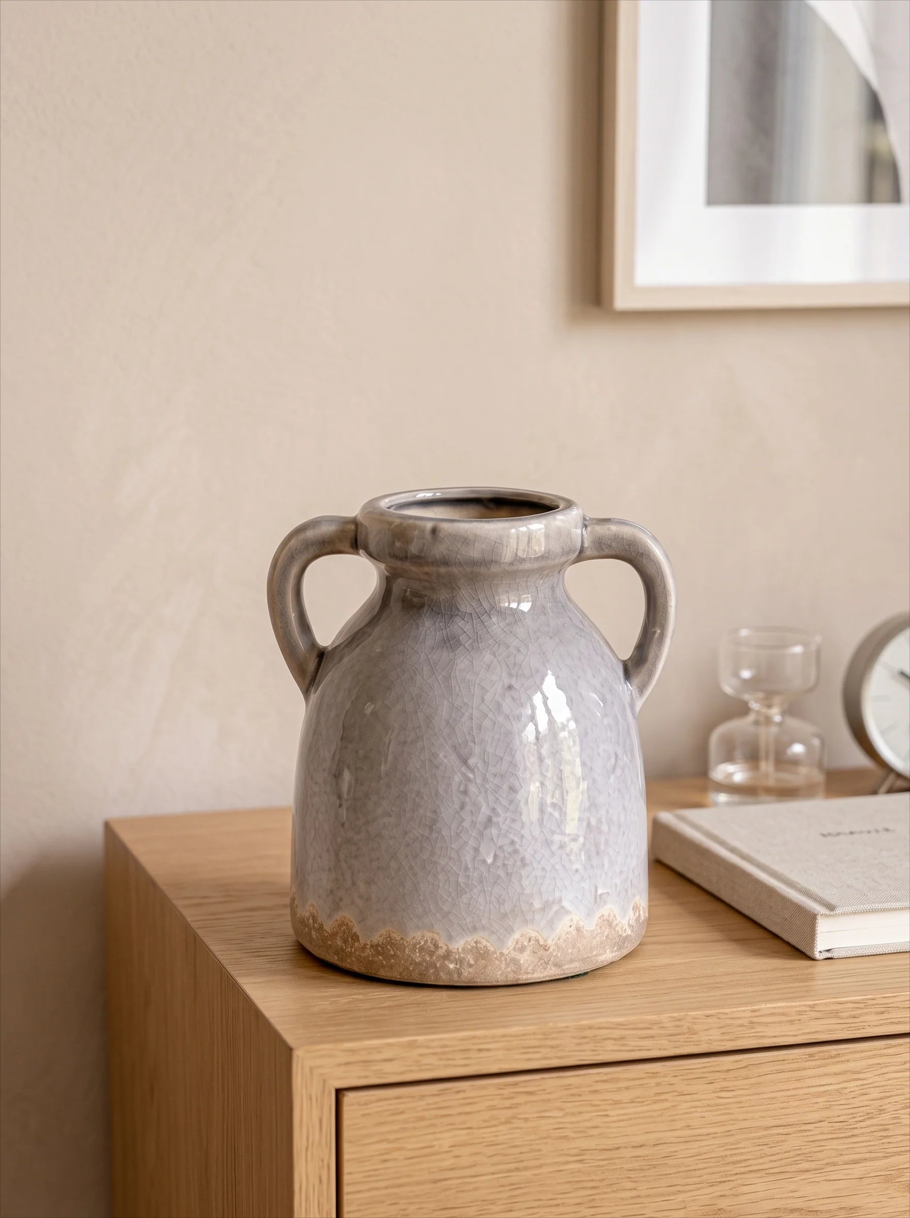Vintage Double-Handled Ceramic Vase