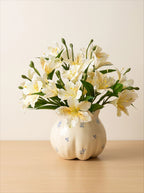 Luxe White Lily of the Incas Ensemble Faux Floral Arrangement