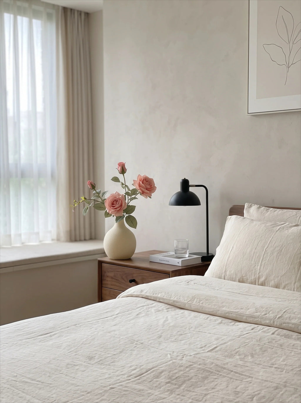 Minimalistisches Luxus-Blush-Rosen-Kunstblumenarrangement  