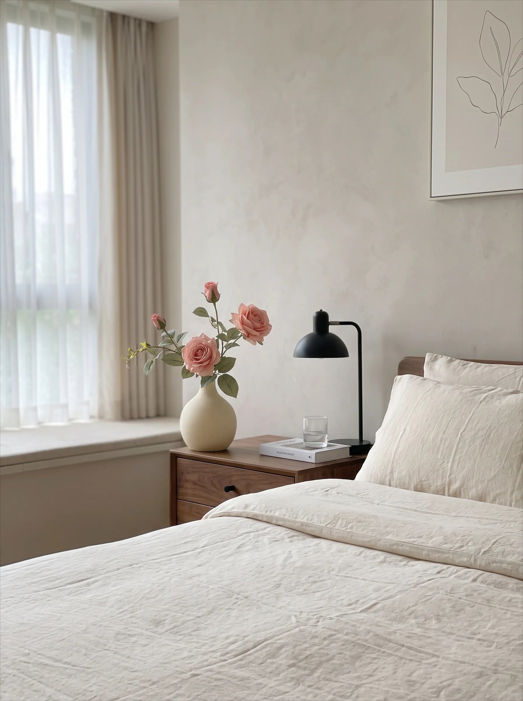 Minimalistisk lyxig konstgjord blomsterarrangemang i blushrosa  