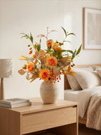 Arrangement floral artificiel Rose Ambre d’Automne Vintage et Baies