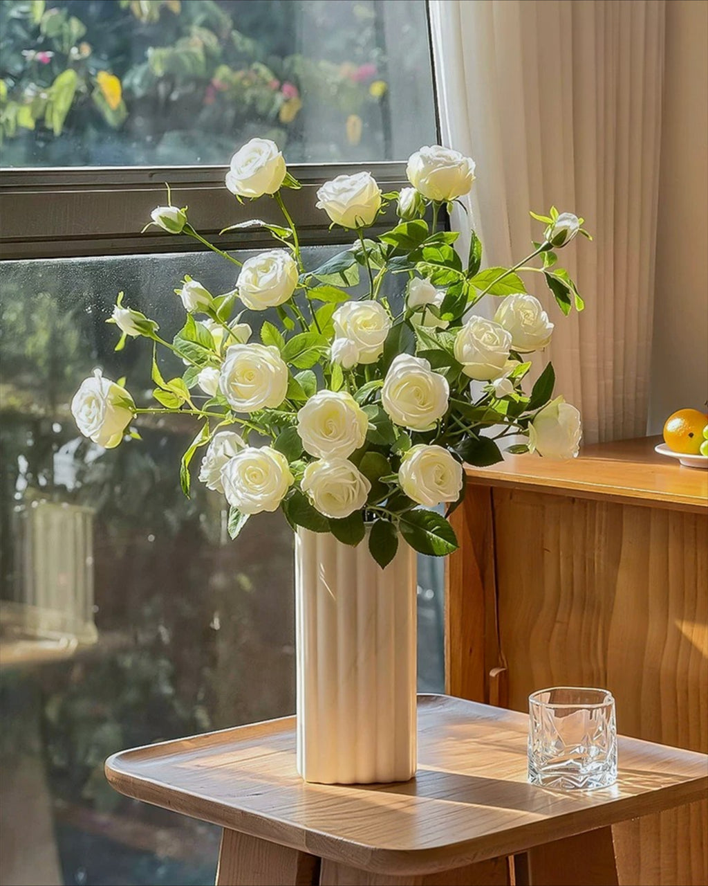 Luxe Witte Sprayroos Faux Bloemstuk
