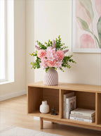 Fresh Meadow Pink Spherical Mum & Greenery Artificial Floral Arrangement