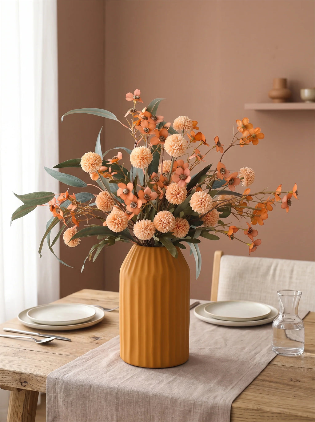 Autumn Wildflower & Dandelion Artificial Floral Arrangement