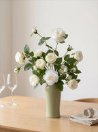Luxurious Romantic White Starry Rose Faux Floral Arrangement