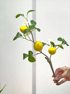 Serene Zen Lemon Fruit Sculpture Artificial Floral Arrangement