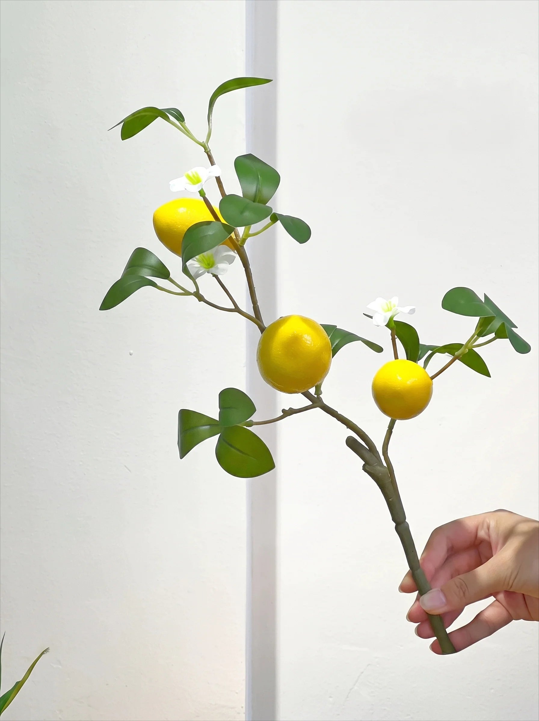 Serene Zen Lemon Fruit Sculpture Artificial Floral Arrangement