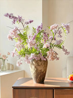 Dusty Lavender Lilac & Fern Faux Floral Arrangement