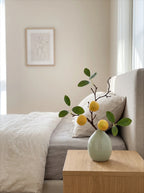 Serene Zen Lemon Fruit Sculpture Artificial Floral Arrangement