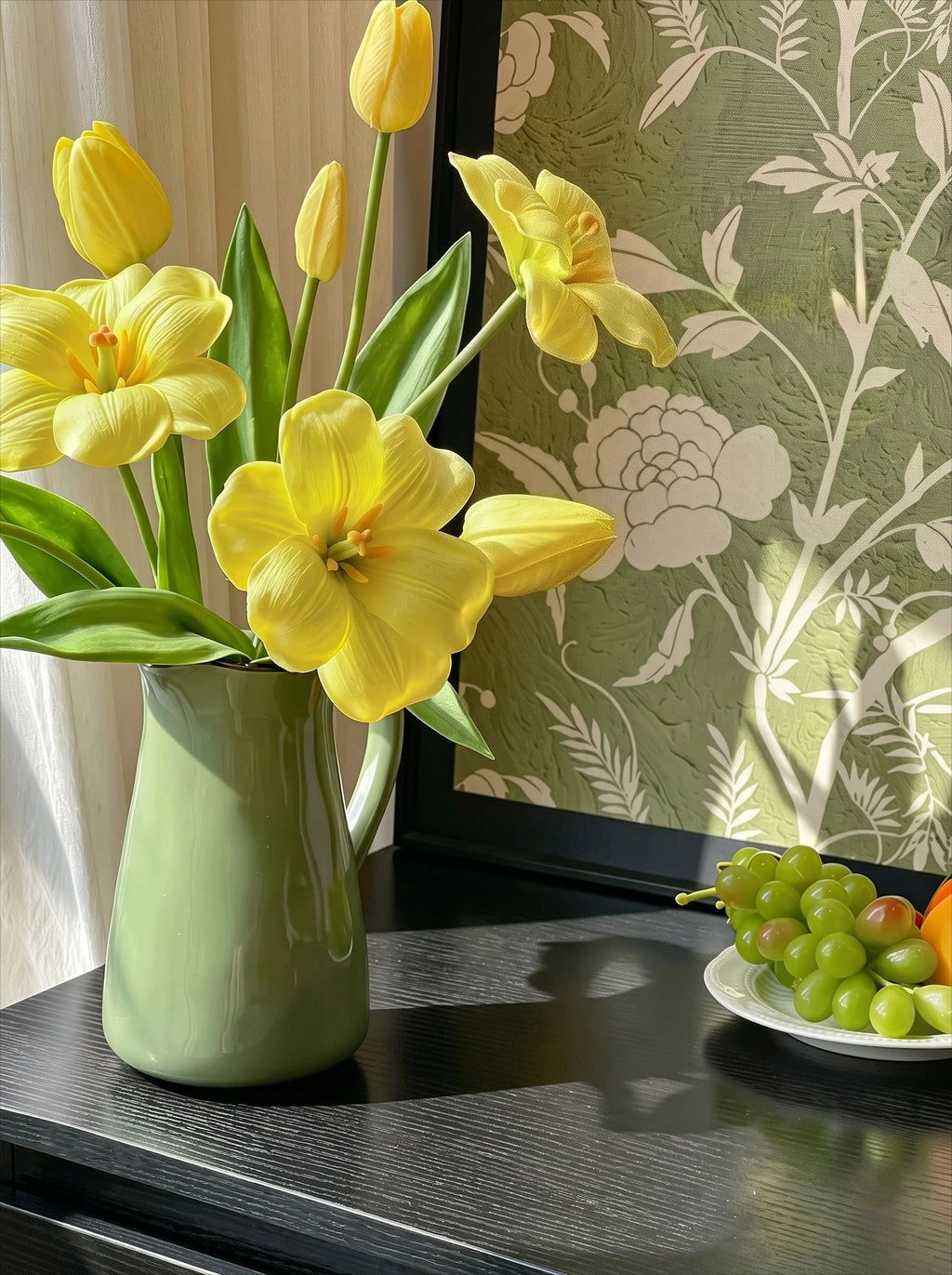 Golden Tulip Artificial Floral Arrangement for Warm Minimalist Living Spaces
