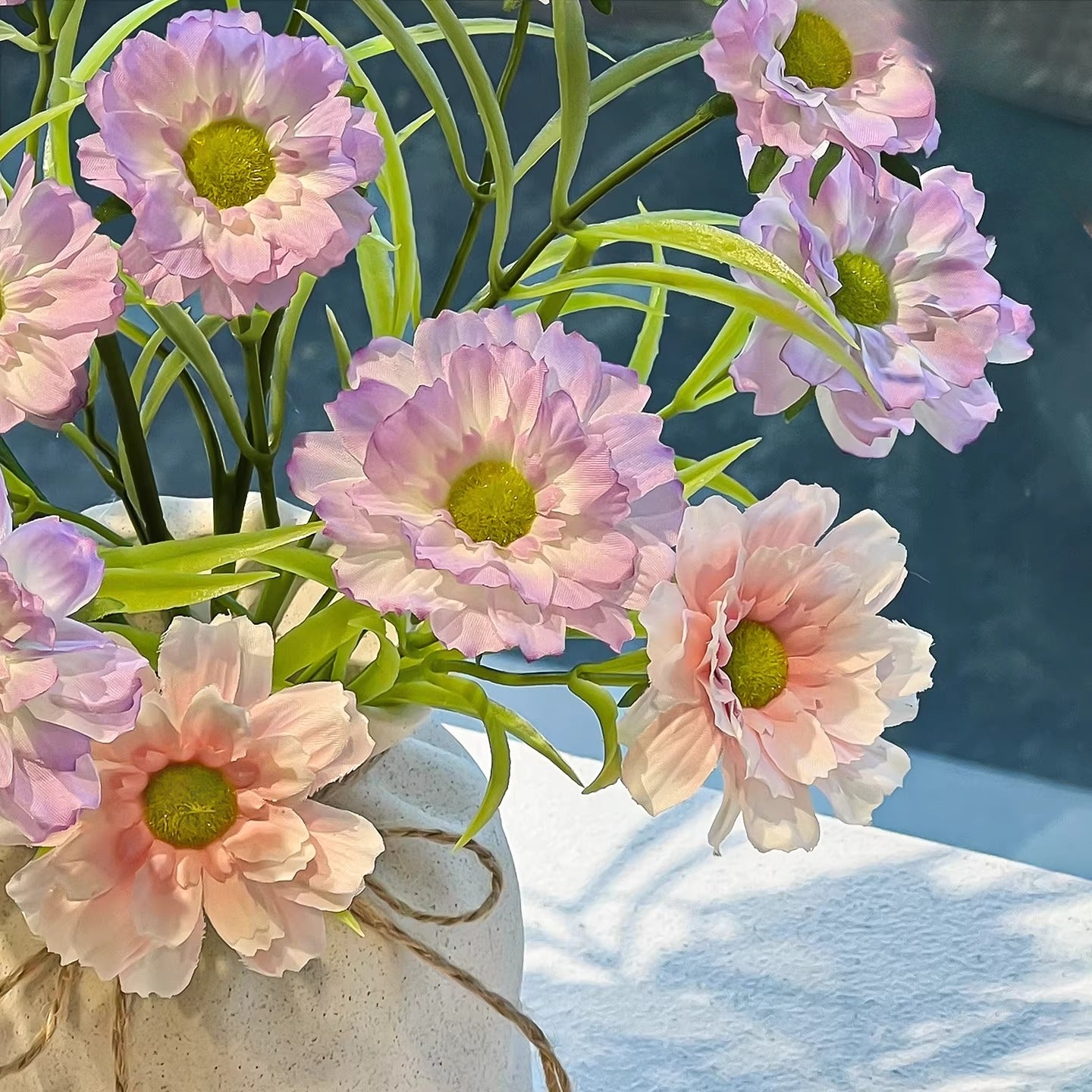 Creamy Lilac Daisy Breeze Faux Floral Arrangement
