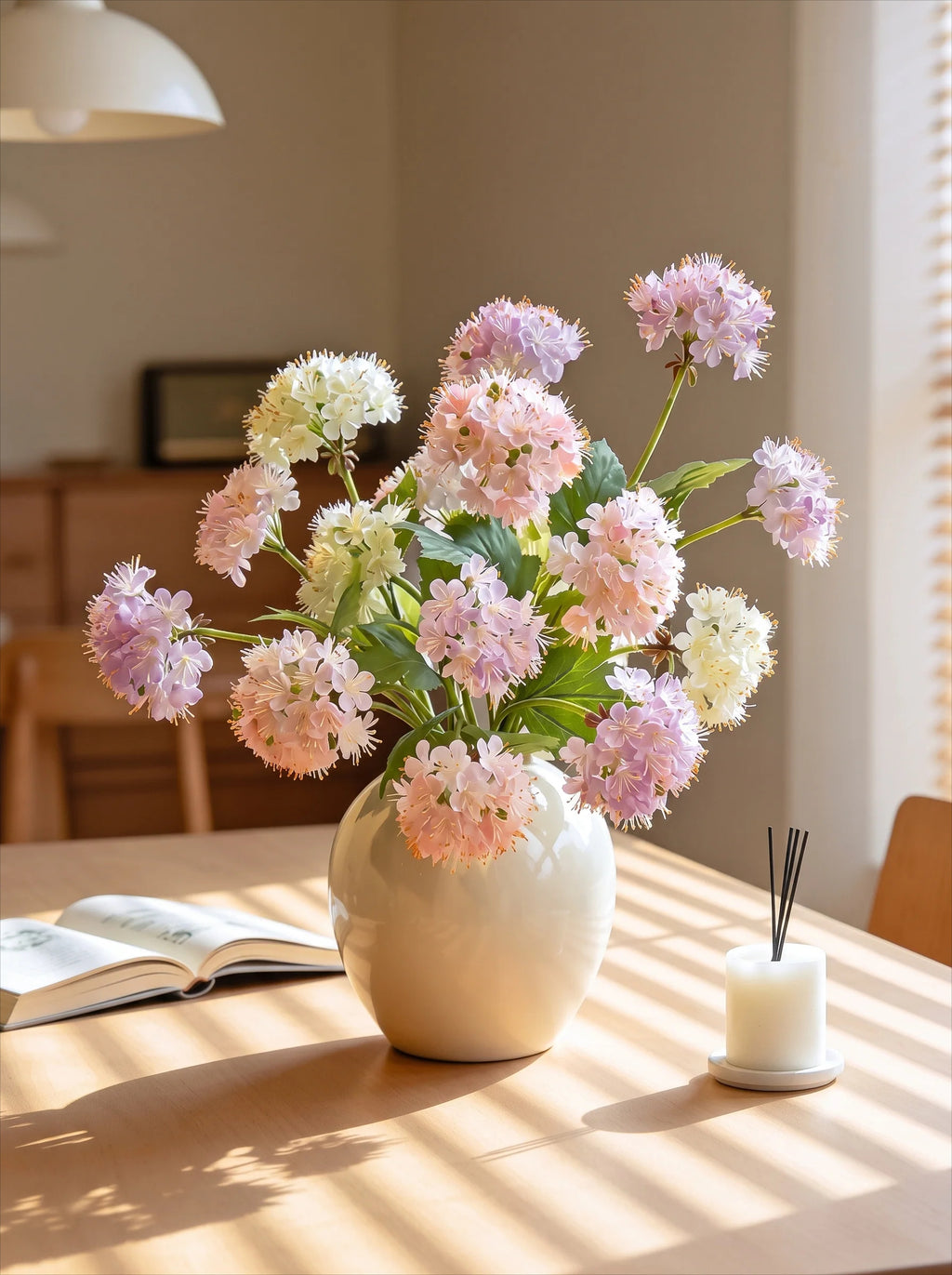 Pastel Whisper Hydrangea Faux Floral Bouquet