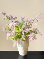 Dusty Lavender Lilac & Fern Faux Floral Arrangement