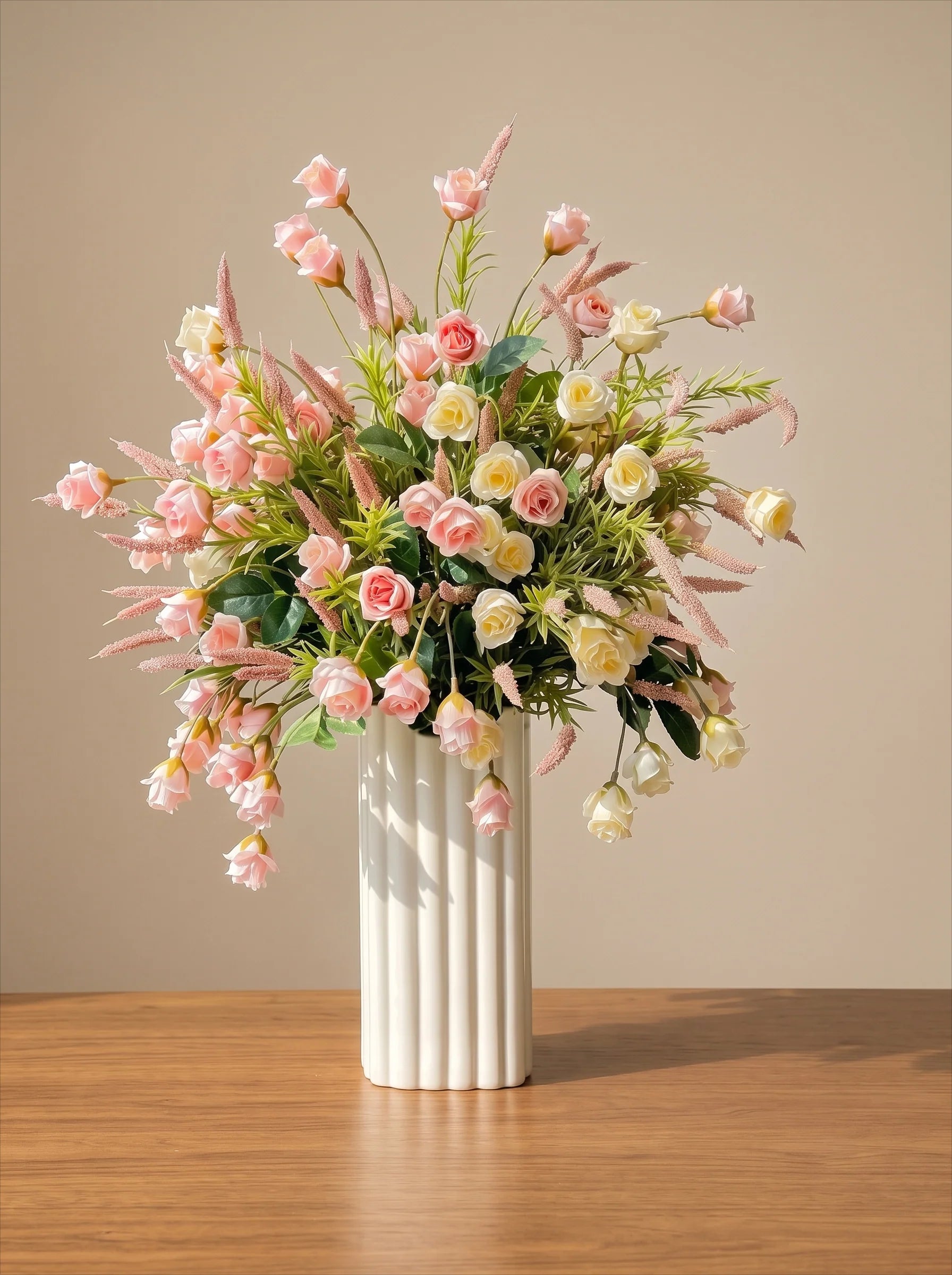 Fransk romantisk ros konstgjord blomsterarrangemang