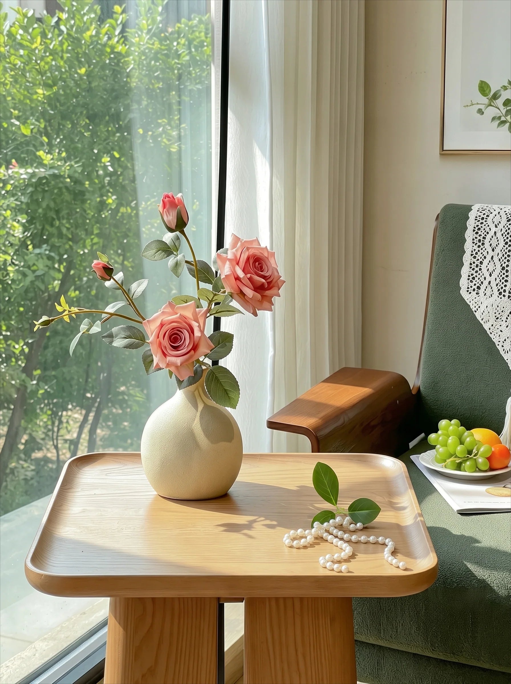 Minimalistisches Luxus-Blush-Rosen-Kunstblumenarrangement  