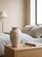 Artistic Pastel Pink Watercolor Textured Ceramic Vase