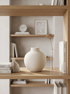 Textured Globe Vase - Creamy White