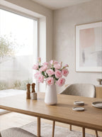 Arrangement floral artificiel élégant de lisianthus rose