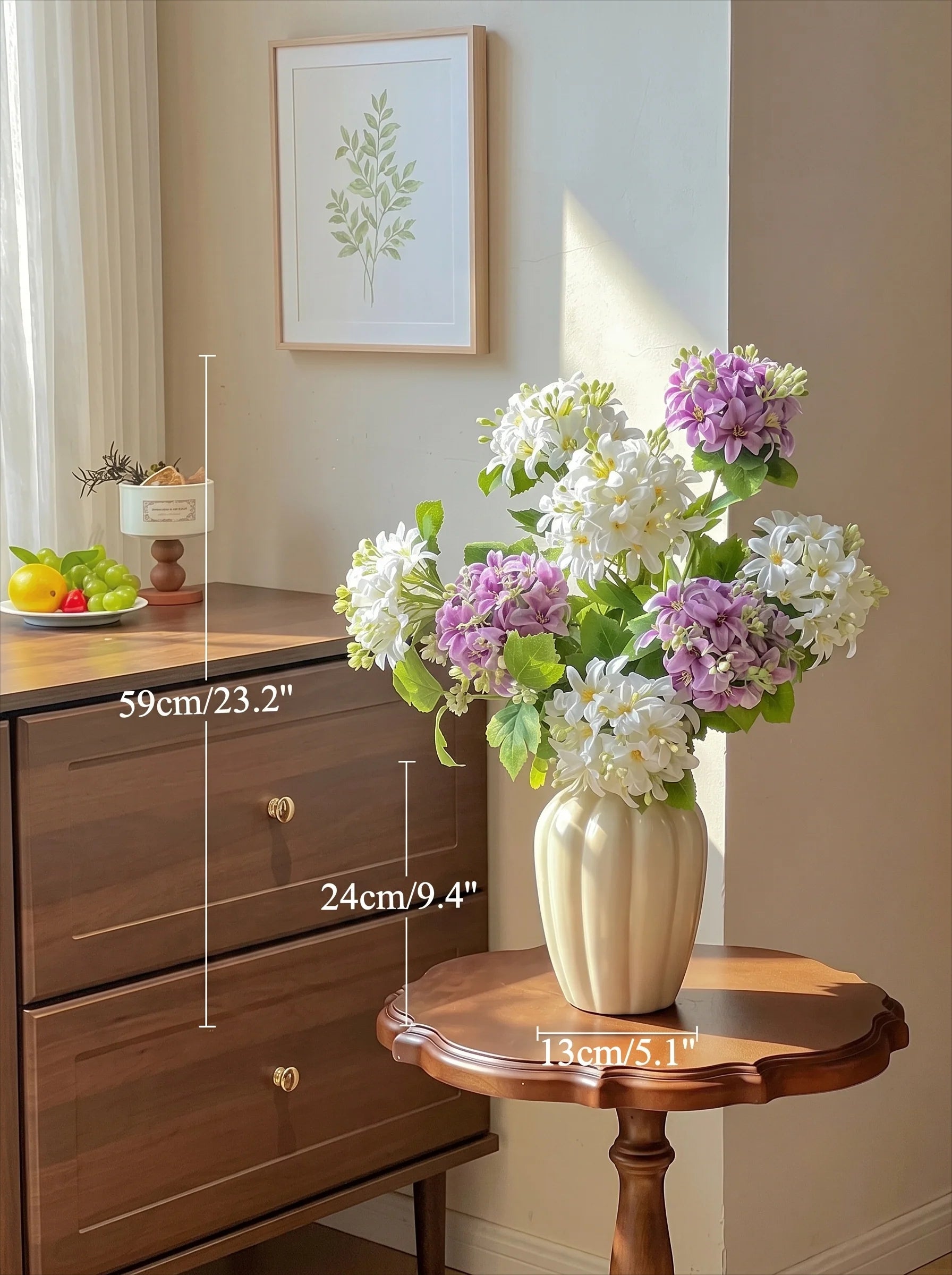 Lyxig Real-Touch Vit Hortensia Elegant Konstgjord Blomsterarrangemang