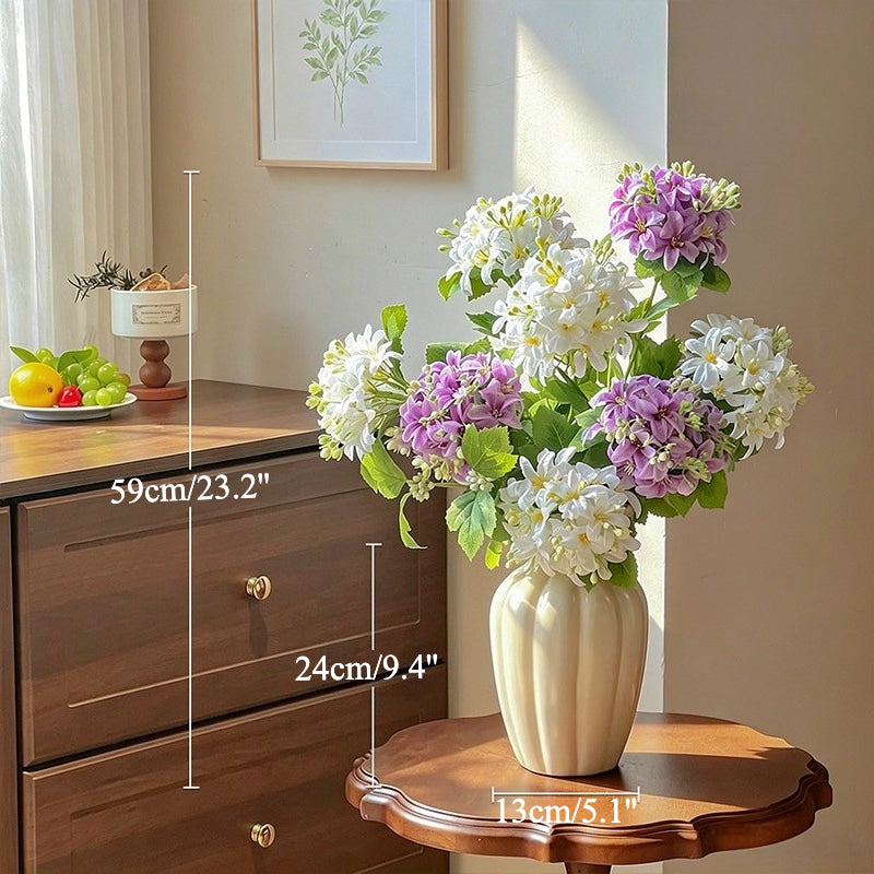 Luxury Real-Touch White Hydrangea Elegant Artificial Floral Arrangement