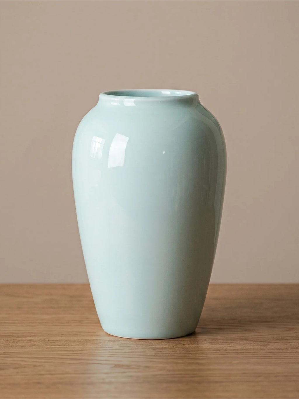 Modern Glossy Ice Blue Ceramic Vase